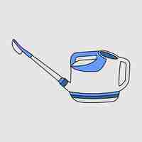 Vector watering can blue with line icon