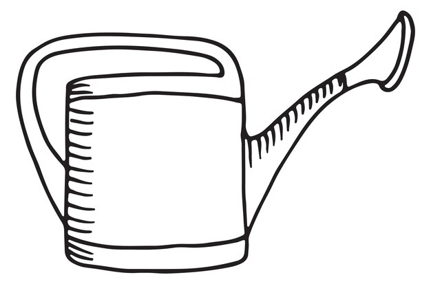 Watering can doodle Hand drawn gardening sketch