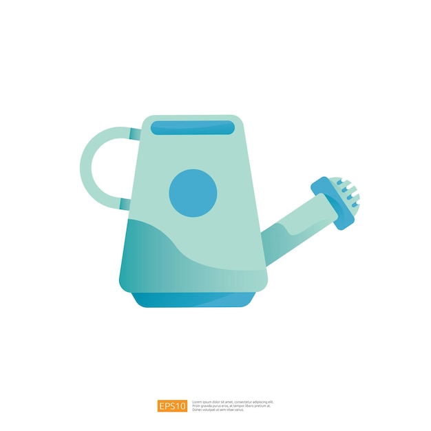 Watering can equipment in flat vector illustration design style
