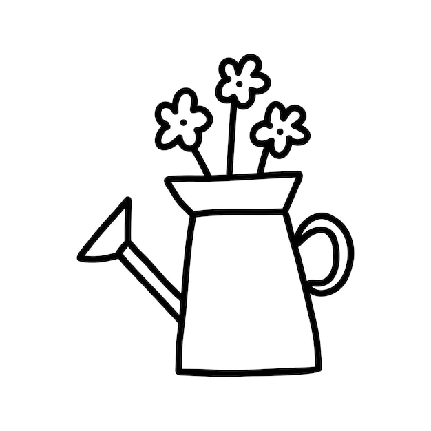 Watering can sketch doodle icon for web, mobile, and infographics. Hand drawn vector