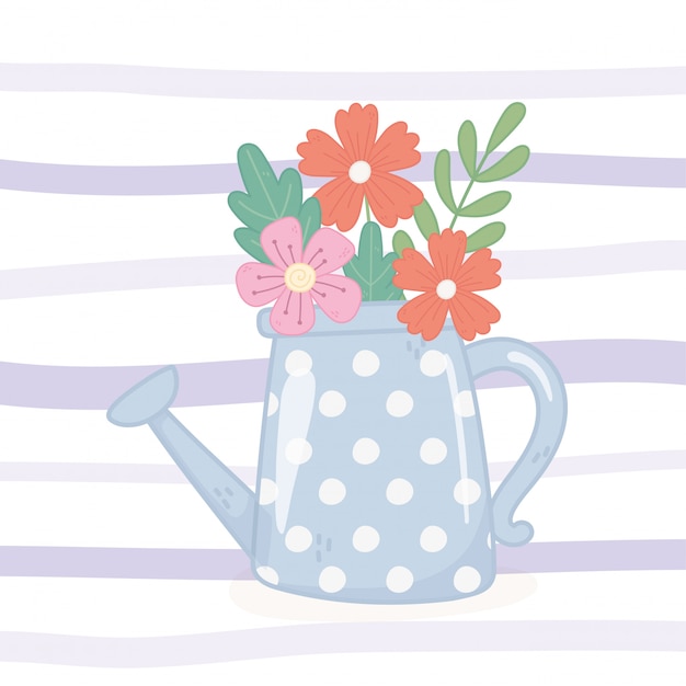 Watering can with flowers