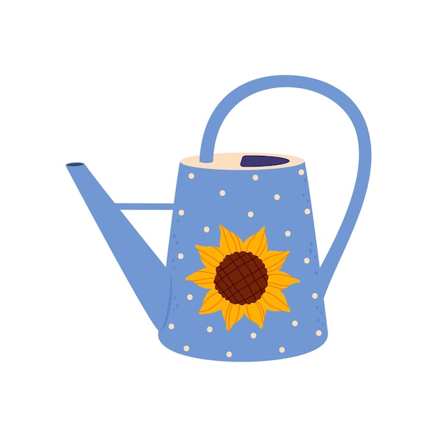 Watering can with handle and sunflower print