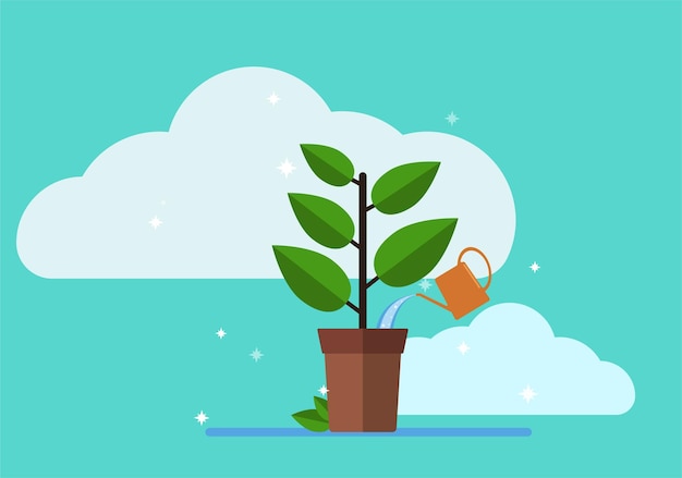 watering a plant GROWTH art