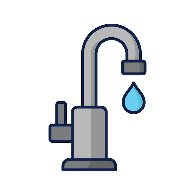 Waterkraan pictogram vector ontwerpsjabloon op witte achtergrond