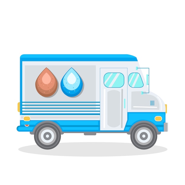 Waterlevering Service Car Vector Illustration