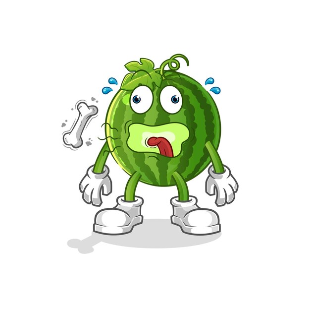 Watermeloen burp mascotte. cartoon vector