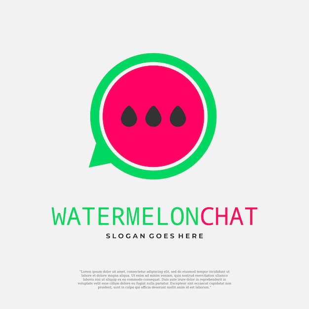 Watermeloen chat-logo dit ontwerp is geschikt voor alle soorten industrieën