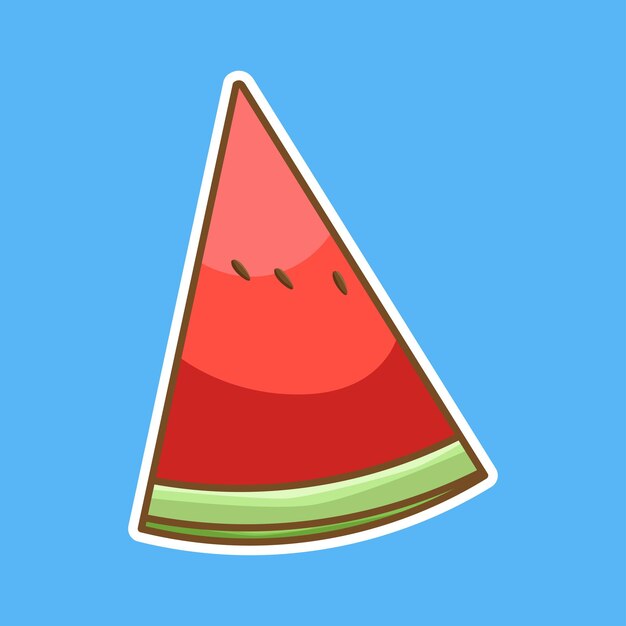 Watermeloen fruit sticker vectorillustratie
