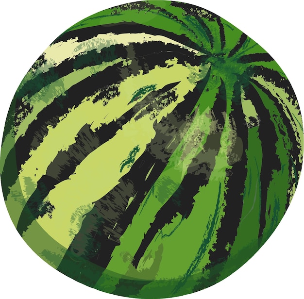 Watermeloen geïsoleerd op een witte achtergrond hand getekende vectorillustratie