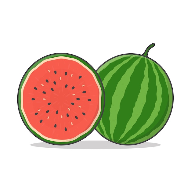 Watermeloen geïsoleerd op wit