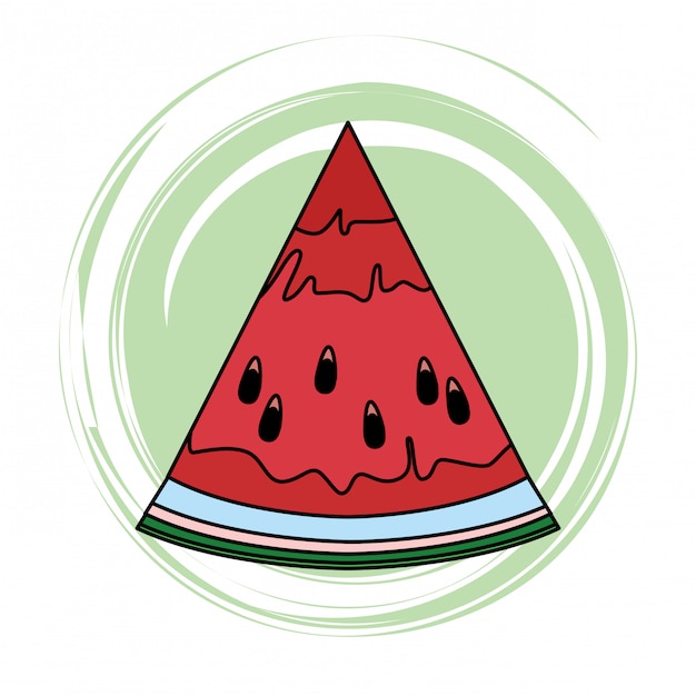 Watermeloen glijbaan pictogram