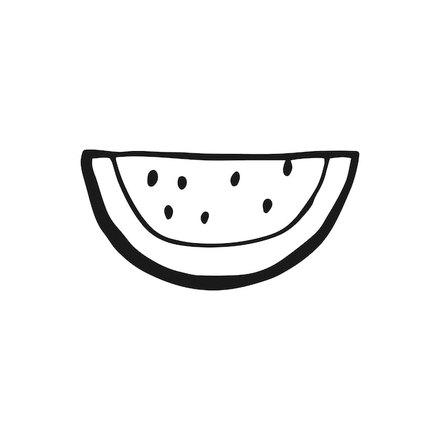Watermeloen Hand getrokken vectorillustratie Lijn kunststijl geïsoleerd geïsoleerd op een witte achtergrond