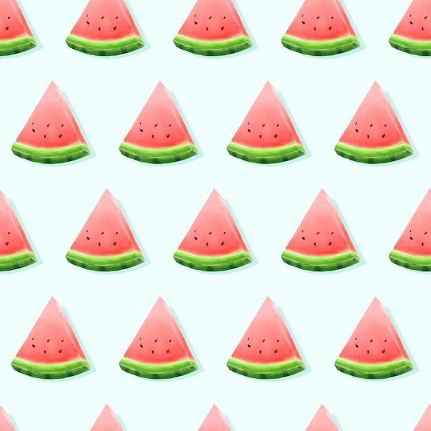 Watermeloen Patroon Aquarel Illustratie Vector