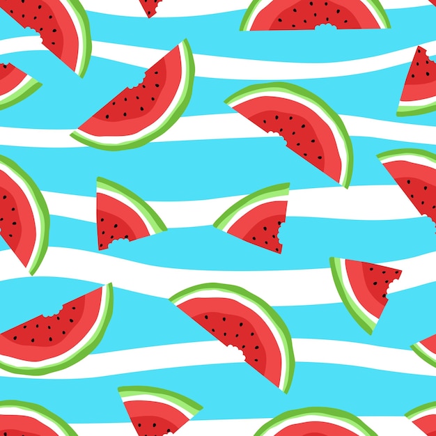 Watermeloen plakjes vector patroon