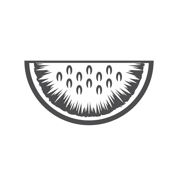 Watermeloen segment geïsoleerd op een witte achtergrond vector pictogram in retro stijl Kan worden gebruikt voor logo of badge