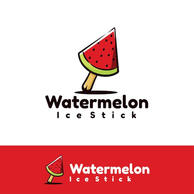Watermeloen stok ijs kunst illustratie