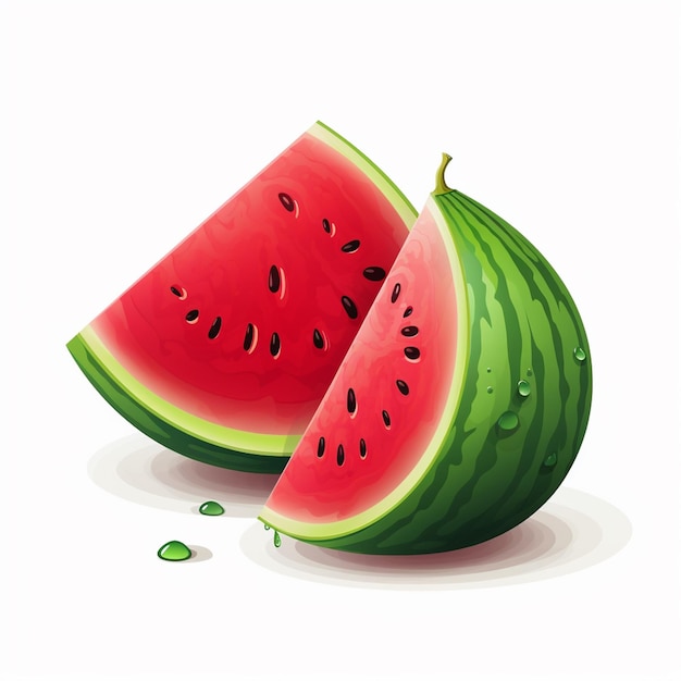 watermeloen zoete verse zomerfruit groene vector biologische plak lekker rode meloen illustrat