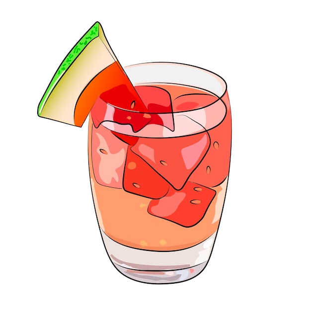 Watermeloen zomer drankje sangria cocktail vector illustratie