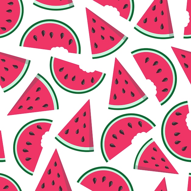 Watermeloenen naadloze patroon sappige watermeloen hand getekende illustratie