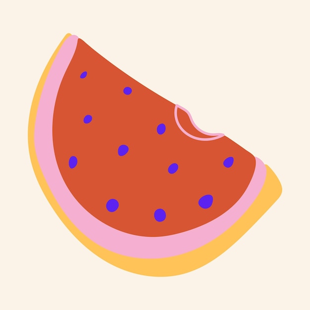 Vector watermelon abstract stuk watermelon naïeve stijl van de vrucht doodle vector watermelon