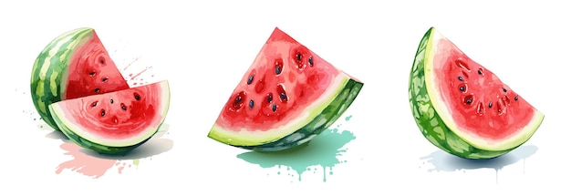 Watermelon aquarel schilderstijl illustratie Vector set