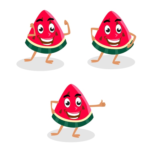 watermelon cartoon character smile kids cute