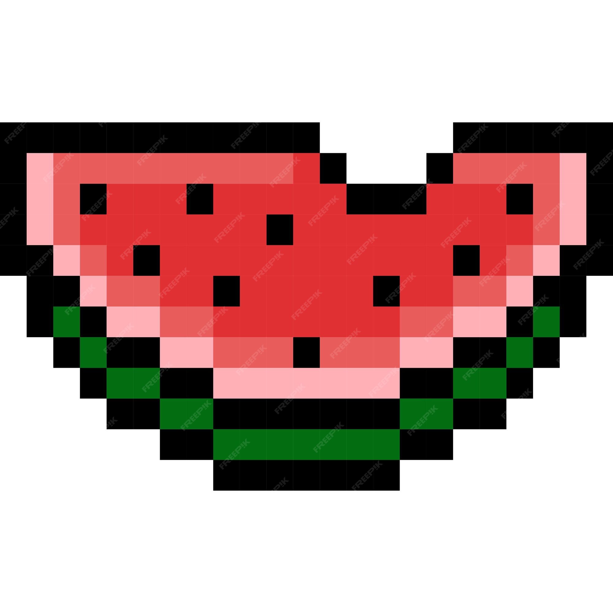 Pixel art watermelon icon 32x32 pixels Royalty Free Vector