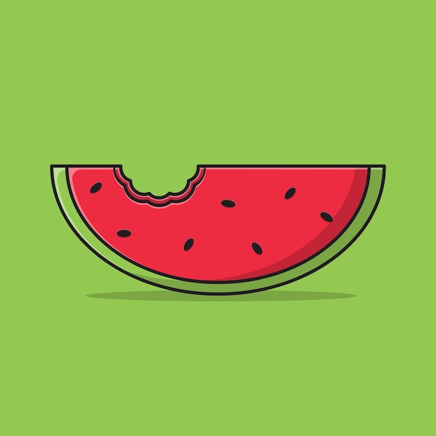 Watermelon cartoon vector icon illustration. Fruit icon concept isolated vector. Watermelon vector