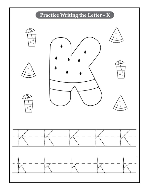 watermelon character alphabet coloring pages