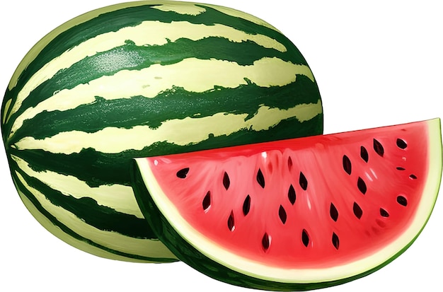 Watermelon Detailed Beautiful Hand Drawn Vector Illustration