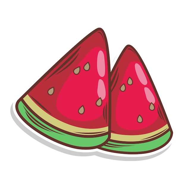 Watermelon doodle hand draw vector illustration