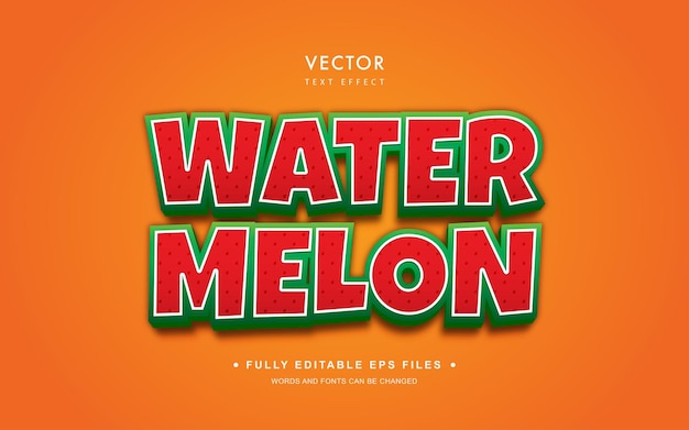 Watermelon Editable Vector Text Effect