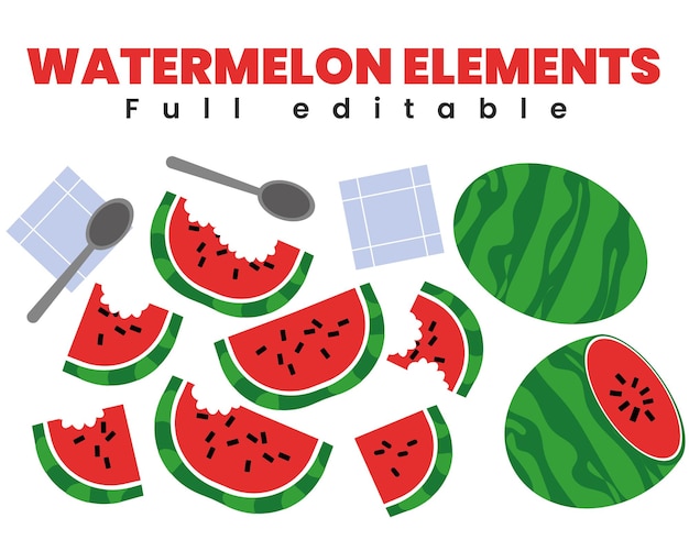 Vector watermelon elements