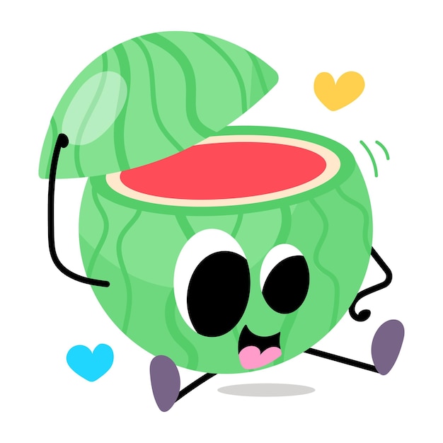 A watermelon emoji flat sticker,