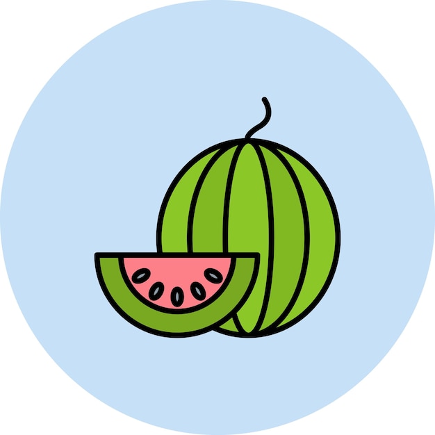 Vector watermelon flat illustration