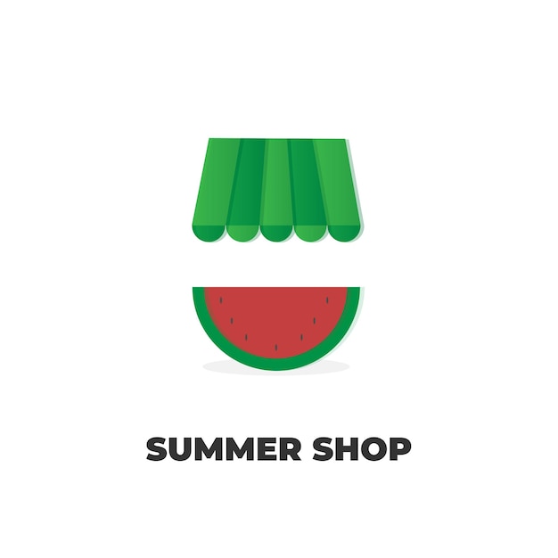 Watermelon Fresh Shop Illustration Logo in Summer