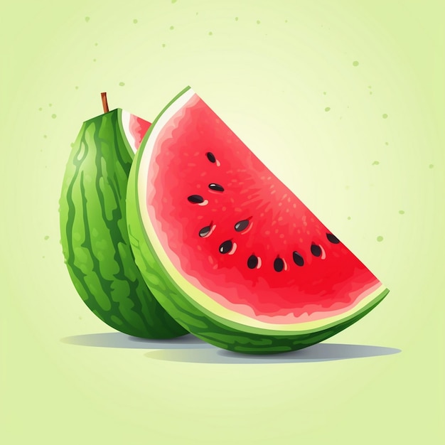 watermelon fresh summer sweet fruit green vector organic tasty slice melon red healthy