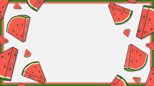 Vector watermelon fruit background design template watermelon cartoon vector illustration