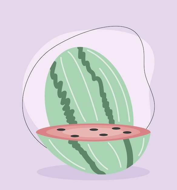 Vector watermelon fruit cartoon