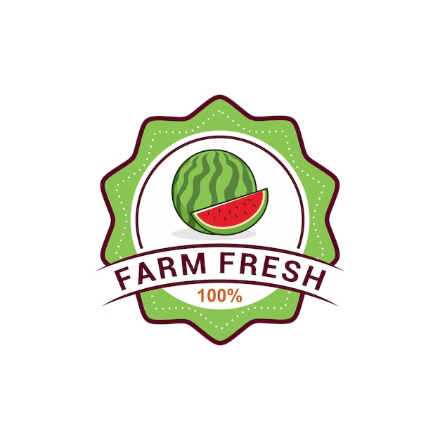 Watermelon Fruit Logo Vector Template