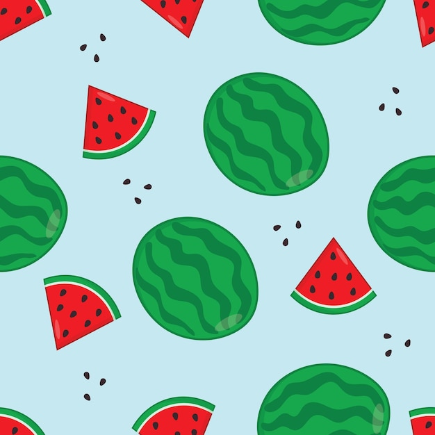 Vector watermelon fruit seamless pattern