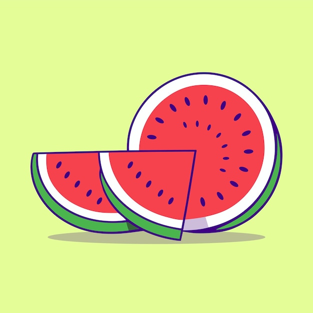 Watermelon fruit vector icon illustration