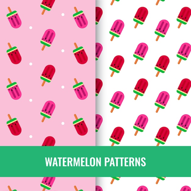 Vector watermelon fruits digital patterns