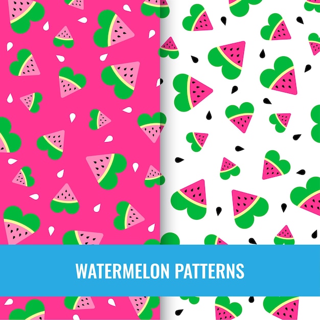 Vector watermelon fruits digital patterns