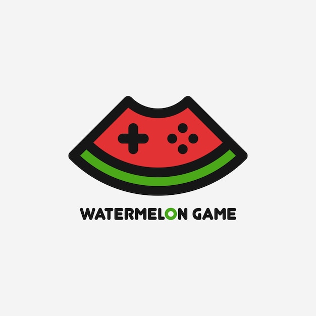 Vector watermelon game logo sjabloon