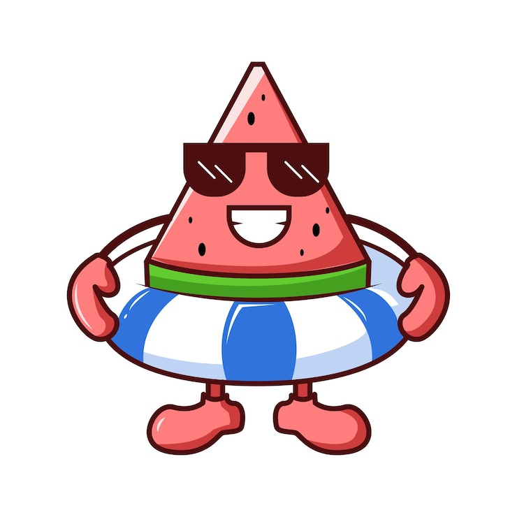 Watermelon goes to swim