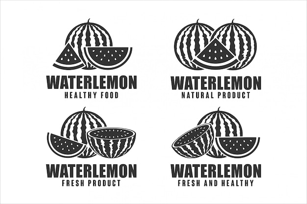 Watermelon healthy food design logo collection