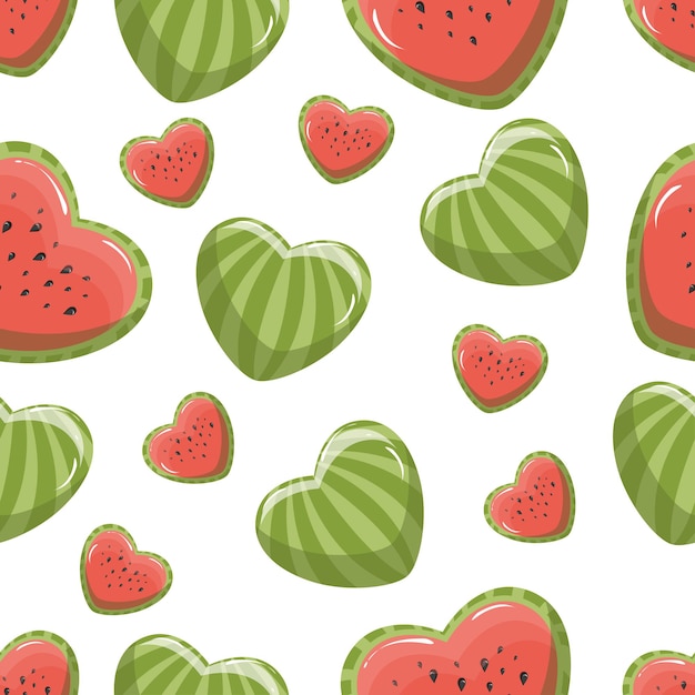 Watermelon heart juicy watermelon cutaway pattern for textiles