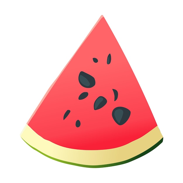 Vector watermelon icon red fruit gradient icon sign juicy watermelon slice with pits