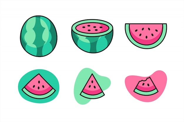 Watermelon icon set